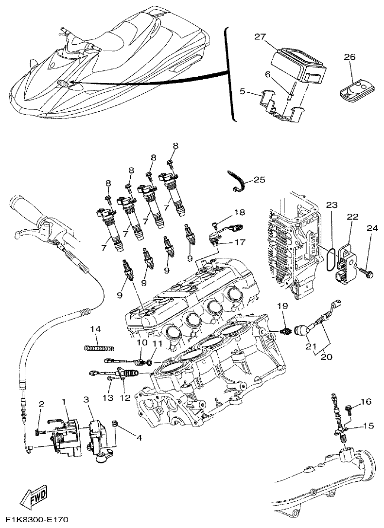 Yamaha F1KB ELECTRICAL 2 parts diagram